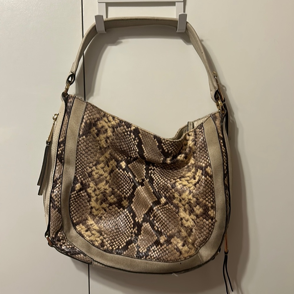 Michael kore snake print bag slightly used 15”x11” with extra strap
